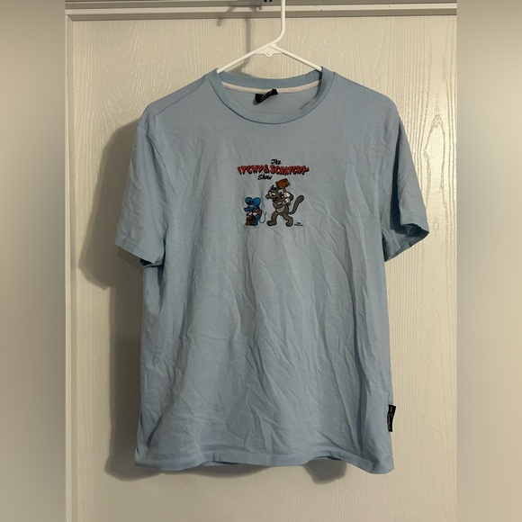 Itchy and scratchy Show | Light Blue Graphic T-Shirt | Size Small - Picture 1 of 5